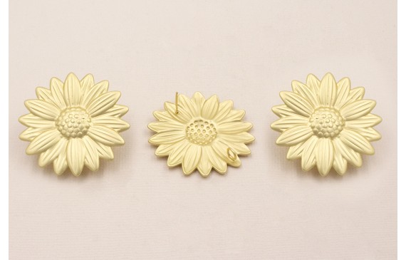 Pendiente Margarita 40mm diámetro Dorado Mate