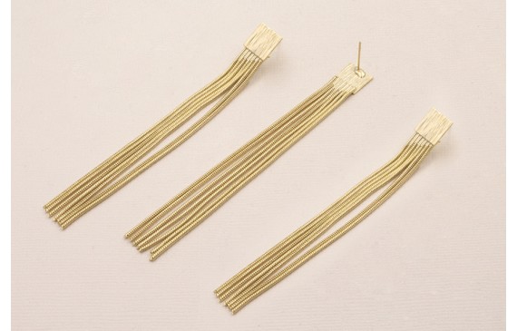 Pendiente Fleco 95mm por 10mm Dorado Mate