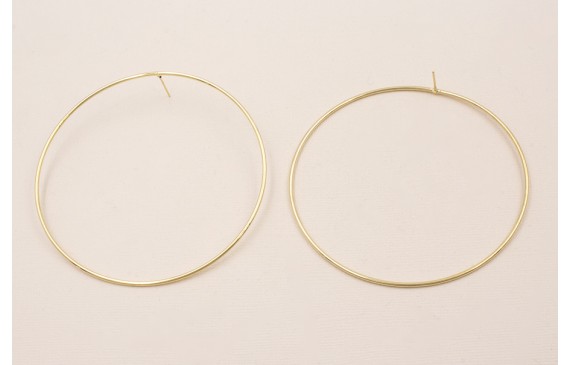 Pendiente Aro 80mm y 1,5mm grosor Oro Mate Pendiente Aro 80mm y 1,5mm grosor Oro Mate