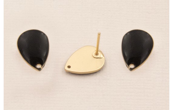 Gota Dorado Mate 12*8mm esmalte Negro