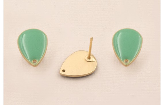 Gota Dorado Mate 12*8mm esmalte Turquesa Gota Dorado Mate 12*8mm esmalte Turquesa