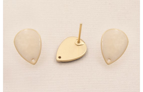 Gota Dorado Mate 12*8mm esmalte Rosa Claro