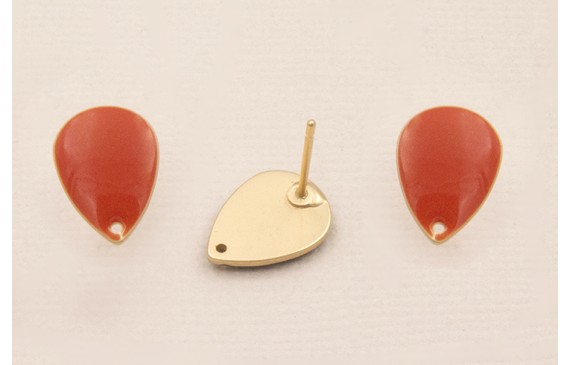 Gota Dorado Mate 12*8mm esmalte Rosa Coral Gota Dorado Mate 12*8mm esmalte Rosa Coral