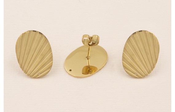 Pendiente Ala Ovalada 18*14mm Acero Inox. Baño Oro Pendiente Ala Ovalada 18*14mm Acero Inox. Baño Oro