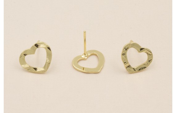 Perno 10*13mm Corazón Martilleado Dorado