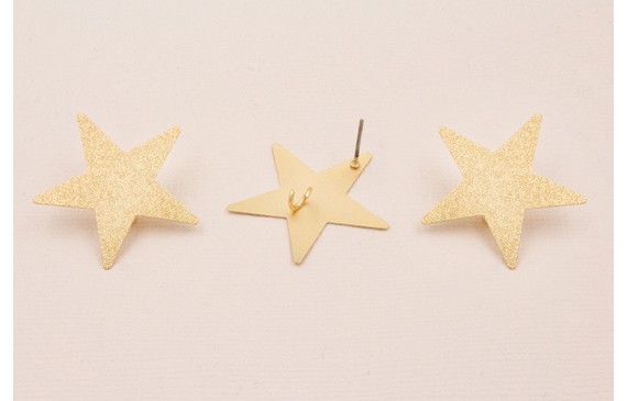 Perno Estrella satinada 30mm diámetro Oro Mate