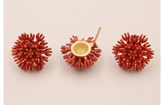 Pendiente Nenufar 17mm diametro Teja oscuro Pendiente Nenufar 17mm diametro Teja oscuro