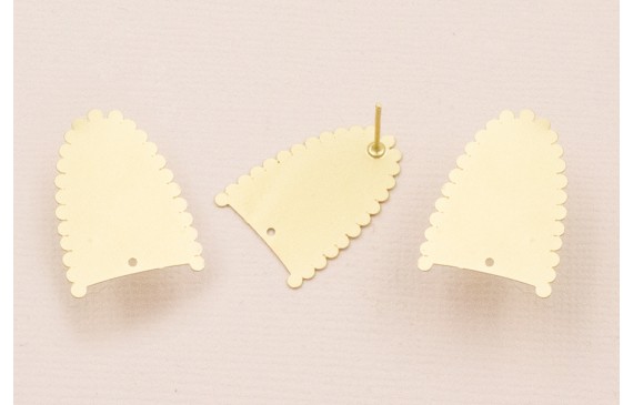 Pendiente semi Ovalo dentado 17*24 Dorado Mate Pendiente semi Ovalo dentado 17*24 Dorado Mate