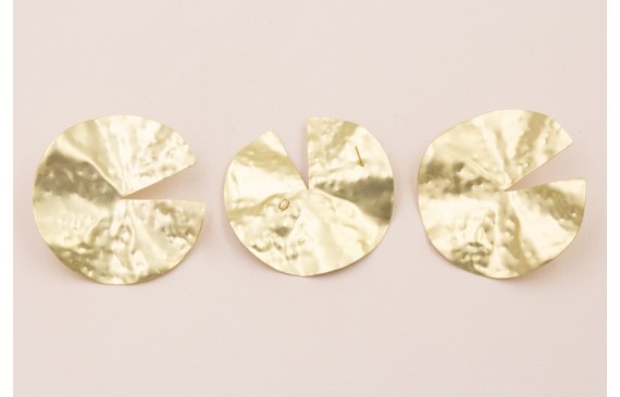 Pendiente Nenufar 55mm anilla trasera Oro Mate Pendiente Nenufar 55mm anilla trasera Oro Mate