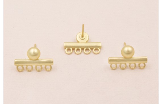 Pendiente con 4 anillas 17mm Oro Mate