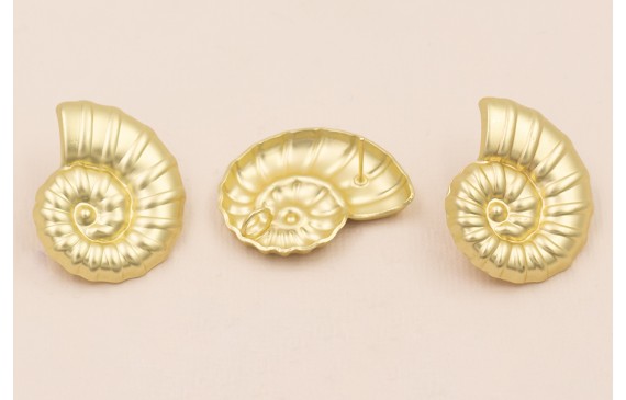 Pendiente caracola 30*24mm Oro Mate