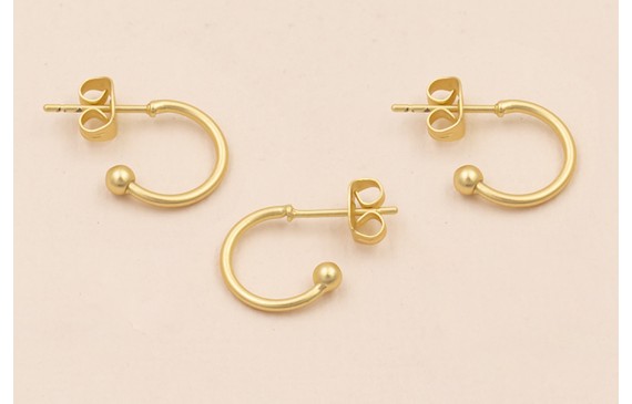 Pendiente Semicirculo de 12mm Oro Mate