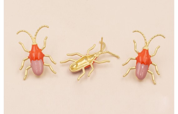 Insecto antenas 30*20 esmalte Teja y Morado