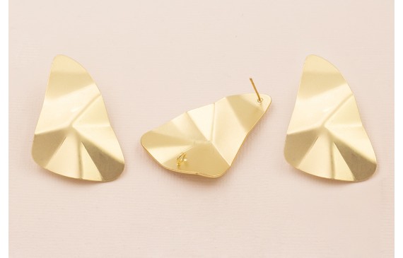 Pendiente Péndulo Arrugado 47*27mm Oro Mate