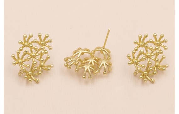 Pendiente Estrellas Coral 25*20mm Dorado Mate