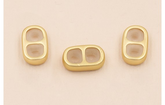 Terminal 2 agujeros con silicona 13*7mm Oro Mate Terminal 2 agujeros con silicona 13*7mm Oro Mate