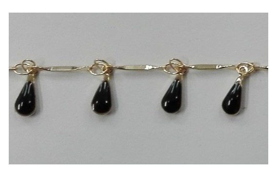 Cadena colgante gotas esmalte negro Mate Cadena colgante gotas esmalte negro Mate