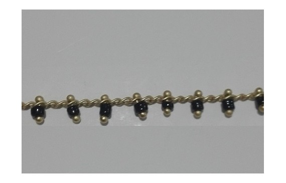 Cadena engarzada sencilla  Negra