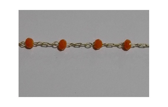 Cadena engarzada piedra 3*2 Naranja Cadena engarzada piedra 3*2 Naranja