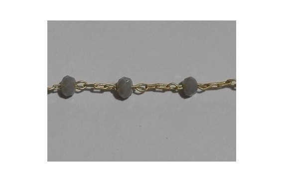 Cadena engarzada piedra 3*2 Gris