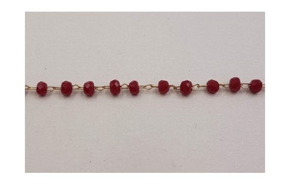 cadena engarzada cristales 2*3mm Granate
