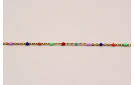 Cadena de 1,5mm O.mate con esmalte Multicolor
