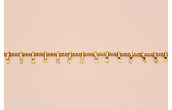 Cadena de 1,5mm con colgante de 3,5mm Oro Mate