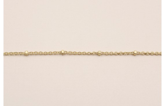 Cadena eslabón 1mm microbola de 1,5mm Dorado Mate