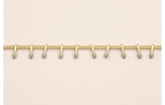 Cadena pivotes Gris Claro de 5mm en Oro Mate