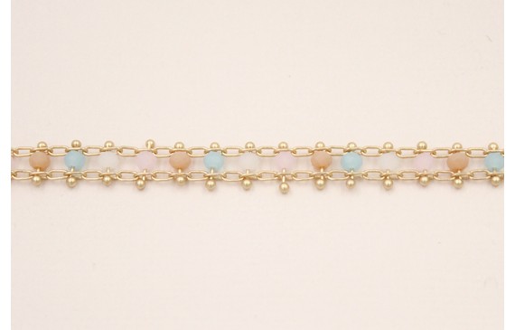Cadena Carril 6mm facetadas opales 3*2mm