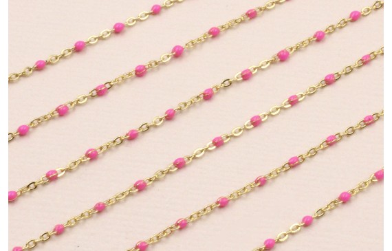 Stainless Steel: Cadena Acero eslabón 1mm Fucsia Stainless Steel: Cadena Acero eslabón 1mm Fucsia