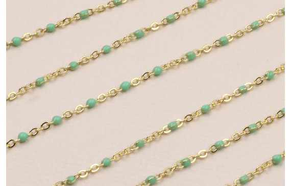 Stainless Steel: Cadena Acero eslabón 1mm Turquesa Stainless Steel: Cadena Acero eslabón 1mm Turquesa