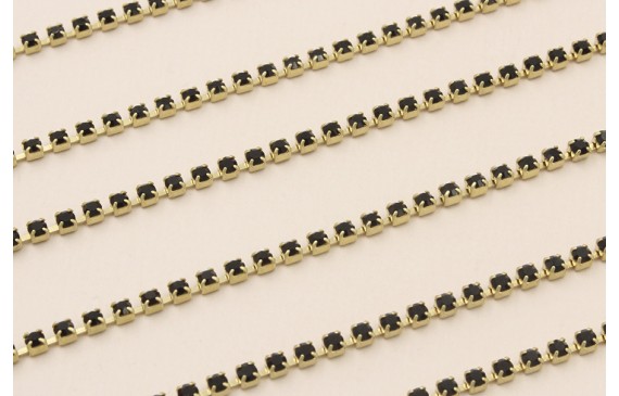 Cadena strass PP14 con Cristal encastrado Negro
