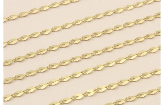 Cadena eslavon ovalado opacco 5*2,5mm Dorado Mate