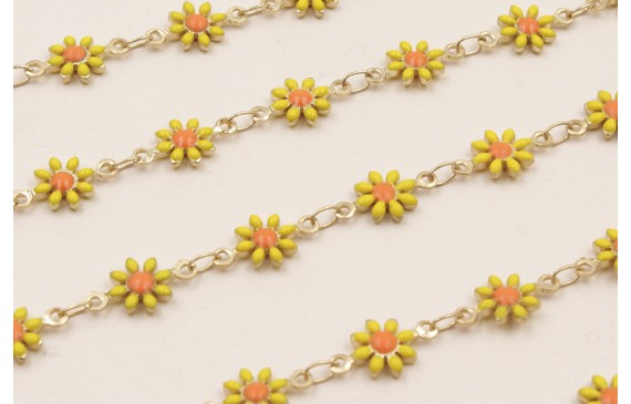 Cadena Marganitas 6mm diametro Amarillo + Naranja