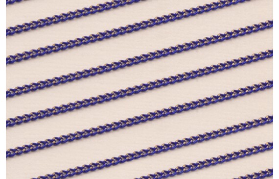 Cadena Eslabones 1*2mm Dorado y Azul Añil