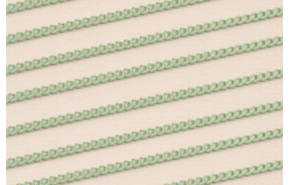 Cadena Eslabones 1*2mm Dorado y Turquesa