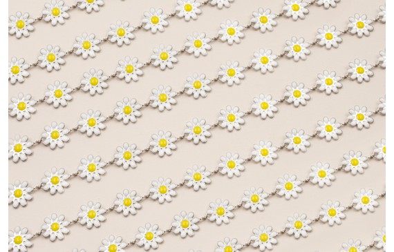 Stain Steel: Cadena Acero Margaritas 10mm Blancas Stain Steel: Cadena Acero Margaritas 10mm Blancas