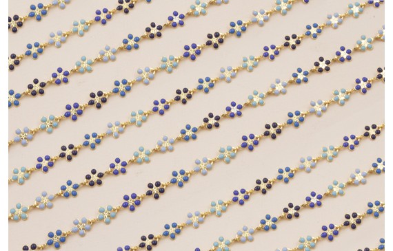 Cadena Margaritas de 5mm gamas azules