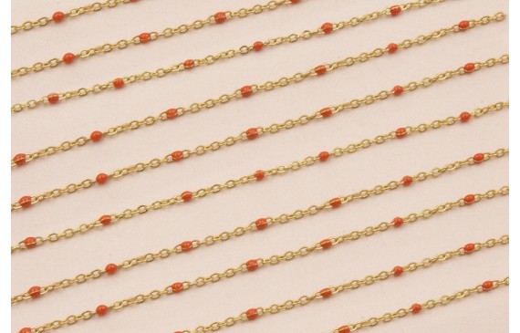 Cadena de 1,5mm oro mate con Microesmalte Teja