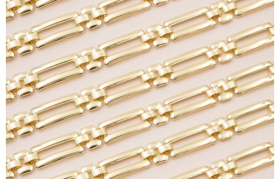 Cadena eslabón rectangular 20*10mm Baño Oro