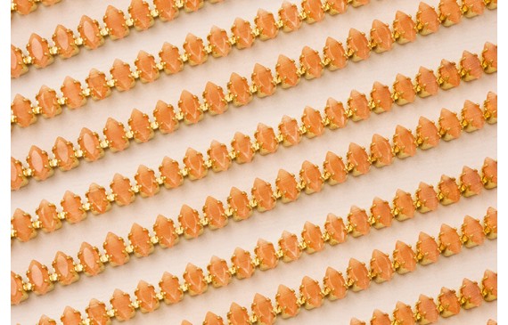 Cadena strass Cristal Naranja de 3*6mm sobre latón