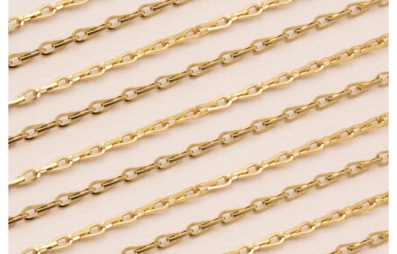 Cadena Acero elabón Gota zigzag 2mm Baño Oro