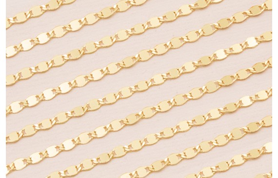 Cadena lámidas ovaladas 3mm ancho Baño Oro Cadena lámidas ovaladas 3mm ancho Baño Oro