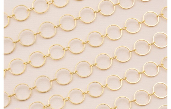 Cadena Aros de 8mm Baño Oro