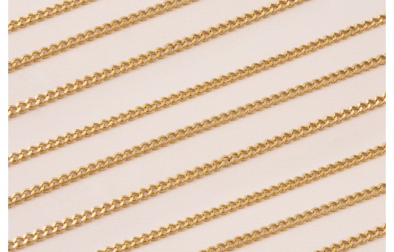 Cadena S.Steel 316L eslabón retorcido 3mm Oro