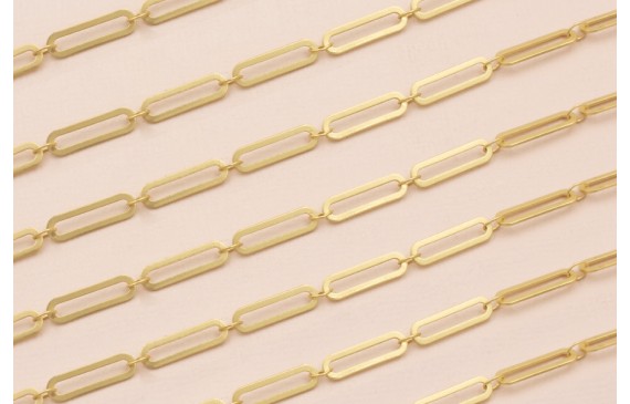 Cadena eslabón Ovalado 14*4mm Oro Mate