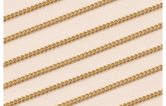 Cadena estabón trenzado Acero Inox. De 1mm Oro