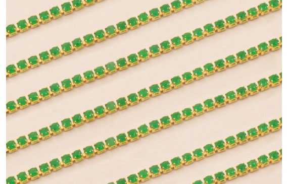 Cadena Strass Critstal 2mm Verde Peridot