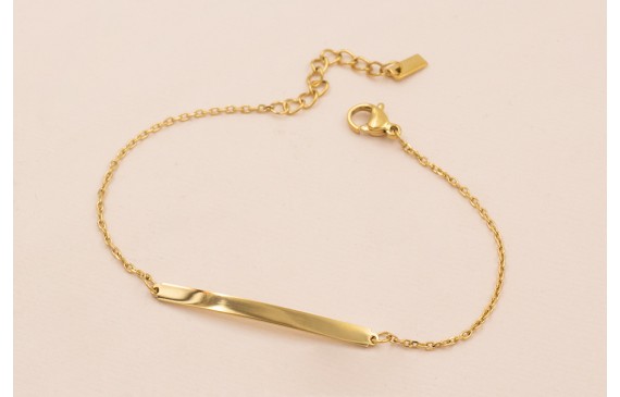 Pulsera 19cms Acero Inox. 19cms Chapita de 40*3mm Pulsera 19cms Acero Inox. 19cms Chapita de 40*3mm